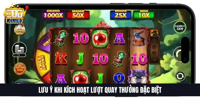 Lưu ý khi kích hoạt lượt quay thưởng đặc biệt